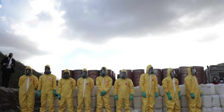 Trasladan 319.04 toneladas métricas de sustancias químicas para su destrucción, durante el 2022