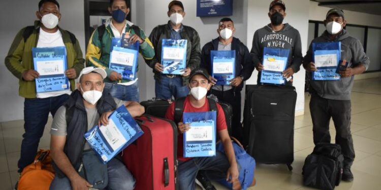 Guatemaltecos viajan al extranjero con contrato temporal de trabajo