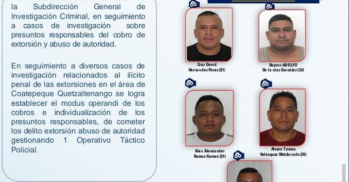 Denuncia ciudadana permite captura de agentes policiales en Quetzaltenango