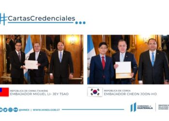 Guatemala recibe Cartas Credenciales de nuevos embajadores de Taiwán y Corea