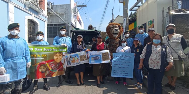 Brigada de Operaciones para Montaña incentiva a la población para participar en la Semana de vacunación de las Américas.