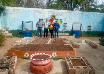 Estudiantes aprender a cultivar en Huertos Escolares Pedagógicos