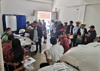 Familias agricultoras de Santiago Chimaltenango reciben fertilizantes