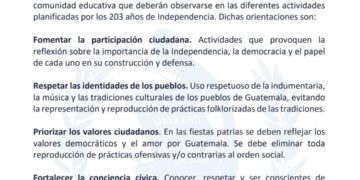 El Ministerio de Educación comparte las orientaciones para la conmemoración de los 203 años de Independencia