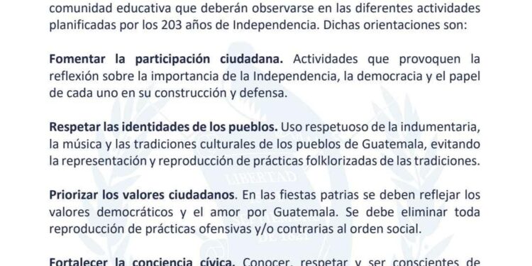El Ministerio de Educación comparte las orientaciones para la conmemoración de los 203 años de Independencia
