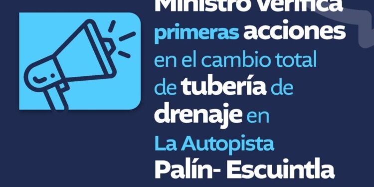 MINISTRO VERIFICA PRIMERAS ACCIONES EN EL CAMBIO TOTAL  DE TUBERÍA DE DRENAJE EN LA AUTOPISTA PALÍN-ESCUINTLA