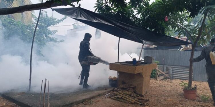 Ejército de Guatemala apoya acciones que tienen como objetivo evitar la propagación del dengue.