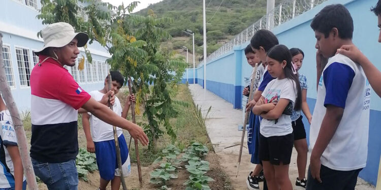 Escolares de San Agustín Acasaguastlán recogen su primera cosecha