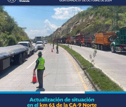 Actualización de situación en el km 61 de la CA-9 Norte por deslizamiento de tierra