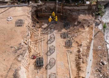 Concluye perforación de pilotes en el nuevo puente de Villa Nueva