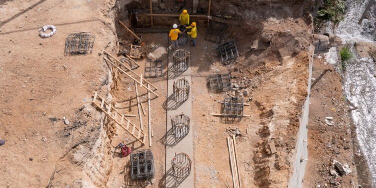 Concluye perforación de pilotes en el nuevo puente de Villa Nueva