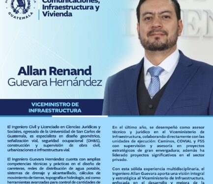 Ing. Allan Guevara lidera como Viceministro de Infraestructura