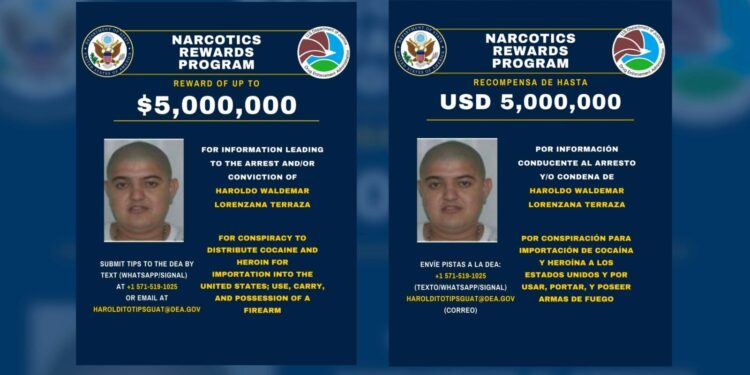 Gobierno estadounidense ofrece millonaria recompensa por captura del narcotraficante “Haroldito”