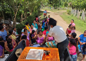 Entregan aves mejoradas en la comunidad de Concoma, Poptún