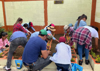 Escolares aprenden acerca de nutrición y valores en huerto escolar
