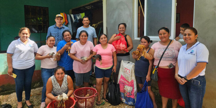 Entregan aves y cerdos a familias de San Francisco, Petén