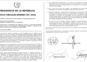 Presidencia emite lineamientos para contención del gasto público en 2026