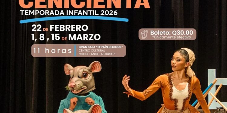 Temporada Infantil 2026 «La Cenicienta» del Ballet Nacional de Guatemala “Christa Mertins”