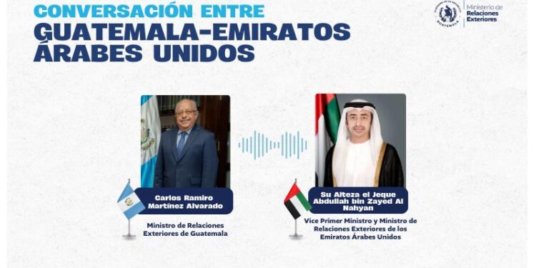 Cancilleres de Guatemala y Emiratos Árabes Unidos conversan sobre la situación en el Medio Oriente