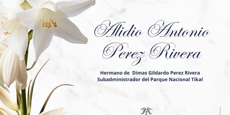 Lamentamos profundamente el sensible fallecimiento de Alidio Antonio Perez Rivera