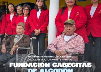 Marimba Femenina de Concierto Ixoquib´ Ajq´ojomab´ visitó la Fundación Cabecitas de Algodón