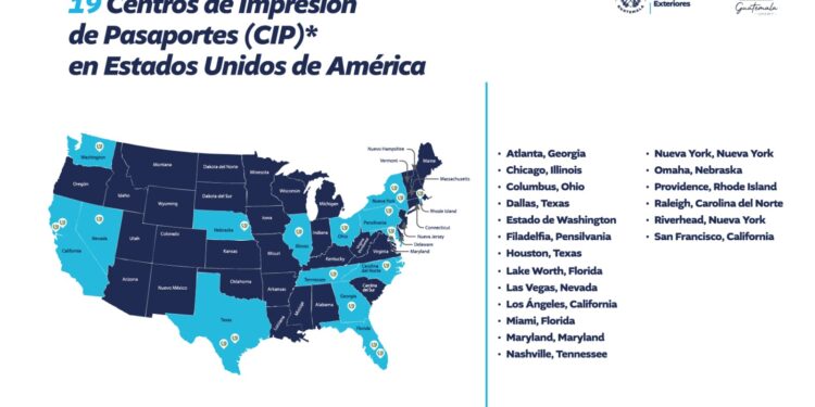 Guatemala cuenta con 19 Centros de Impresión de Pasaportes en EE. UU.