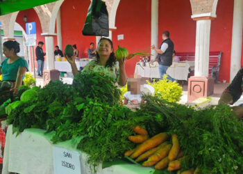Familias de San Jerónimo se benefician con alimentos frescos en la Feria del Agricultor