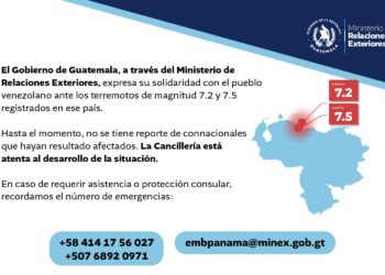 Guatemala se solidariza con Venezuela tras terremotos