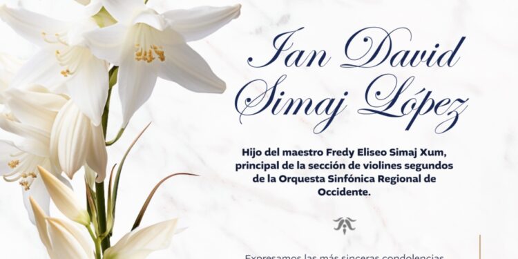Lamentamos profundamente el sensible fallecimiento de Ian David Simaj López