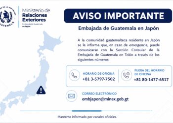 Embajada de Guatemala mantiene canales de atención ante terremoto en Japón