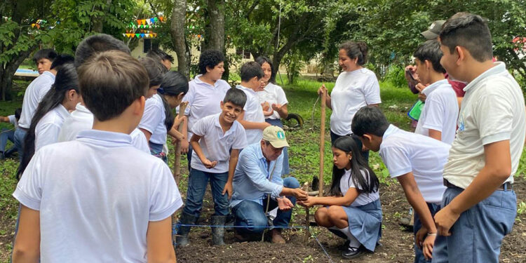 Estudiantes de San Andrés implementan un huerto escolar