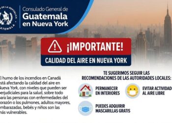 Consulado de Guatemala en Nueva York emite recomendaciones ante afectación de la calidad del aire