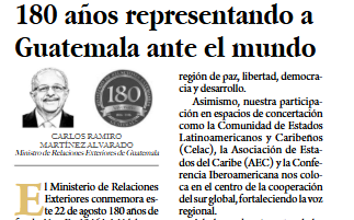Duodécima columna de opinión del canciller en el Diario de Centro América