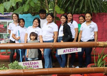 Estudiantes universitarios contribuyen a recuperar huerto medicinal en Poptún, Petén
