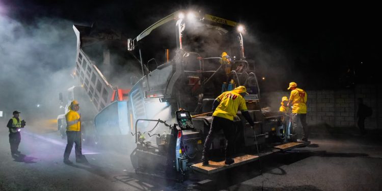 Carretera a El Salvador: mantenimiento avanza con trabajos nocturnos
