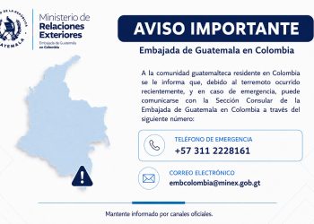 MINEX pone a disposición contactos de emergencia para guatemaltecos en Colombia tras terremoto