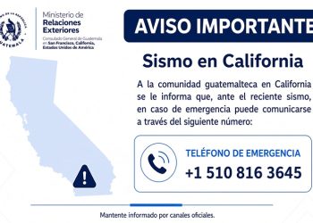 Consulado de Guatemala en San Francisco habilita línea de emergencia tras sismo en California