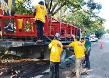 Comienzan trabajos para reforzar el puente La Palmilla en la ruta al Atlántico