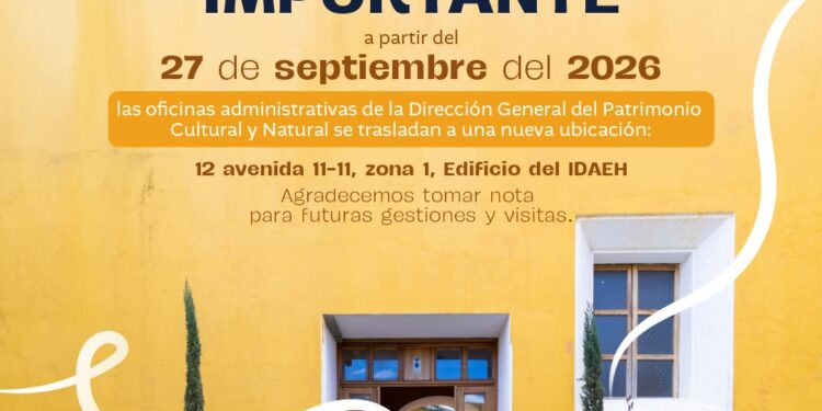 Oficinas de Patrimonio Cultural y Natural cambian de ubicación