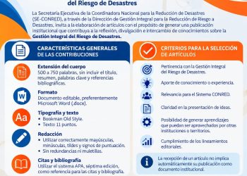 ¡Comparte tu conocimiento! Participa en la convocatoria de artículos de la SE-CONRED