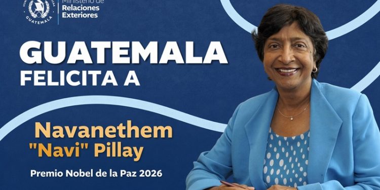 Guatemala felicita a Navanethem “Navi” Pillay por haber sido galardonada con el Nobel de la Paz