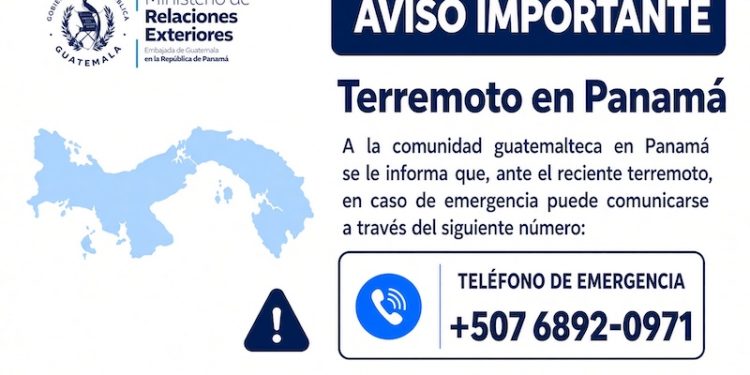 MINEX en alerta para asistir a guatemaltecos en Panamá tras terremoto
