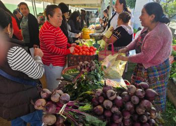 Hortalizas y frutas frescas para fiambre en la Feria del Agricultor de Quetzaltenango