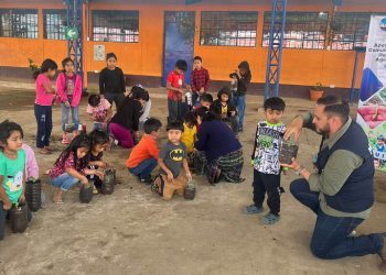 Huerto escolar pedagógico permite aprendizaje de agricultura familiar