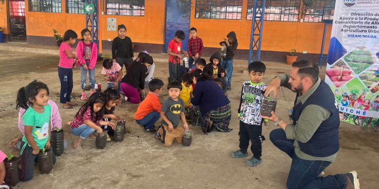 Huerto escolar pedagógico permite aprendizaje de agricultura familiar