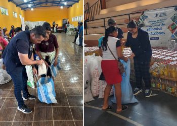 Familias participantes de Alimentos por Acciones reciben alimentos