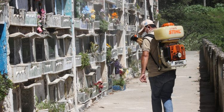 Fumigación en el Cementerio La Verbena busca prevenir enfermedades como el dengue durante las visitas por el Día de los Santos